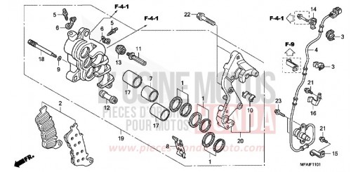 BREMSSATTEL, R. VORNE (CBF1000A/T/S) CBF1000A8 de 2008